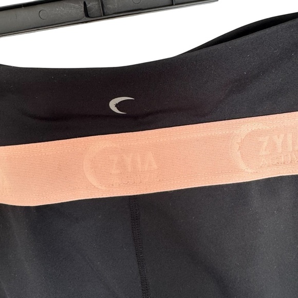 Zyia Black Leggings with Pink Waistband - Picture 4 of 5